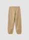 Beige organic cotton comfort-fit joggers for boys_0