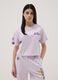 Girls' relaxed fit purple pure cotton T-shirt with Lakers prints_0