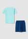 Blue and light-blue pure cotton boys&rsquo; pyjamas with crab print_1