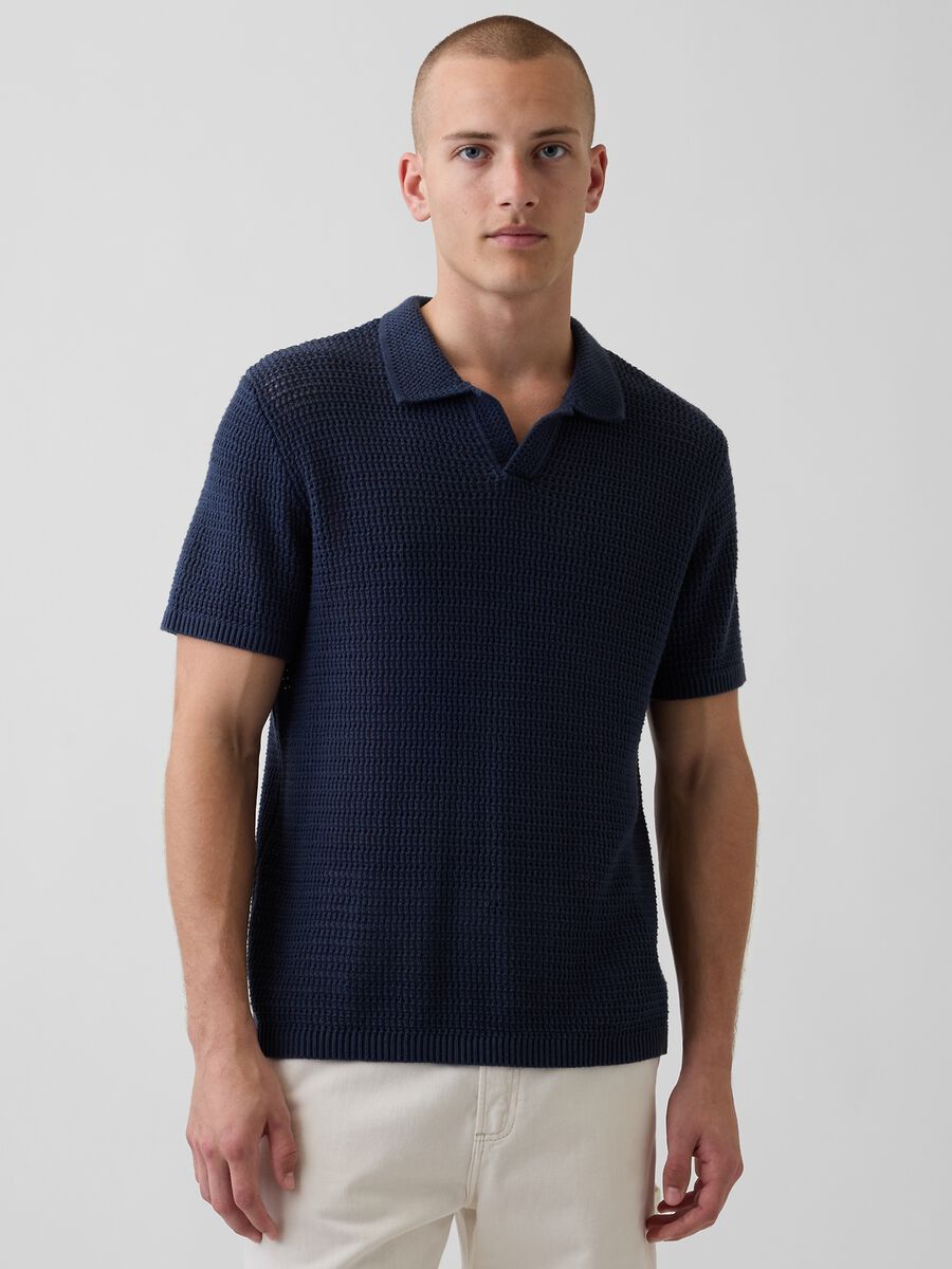 Pure cotton short-sleeve polo shirt_0