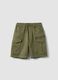 Green stretch cotton cargo shorts_3