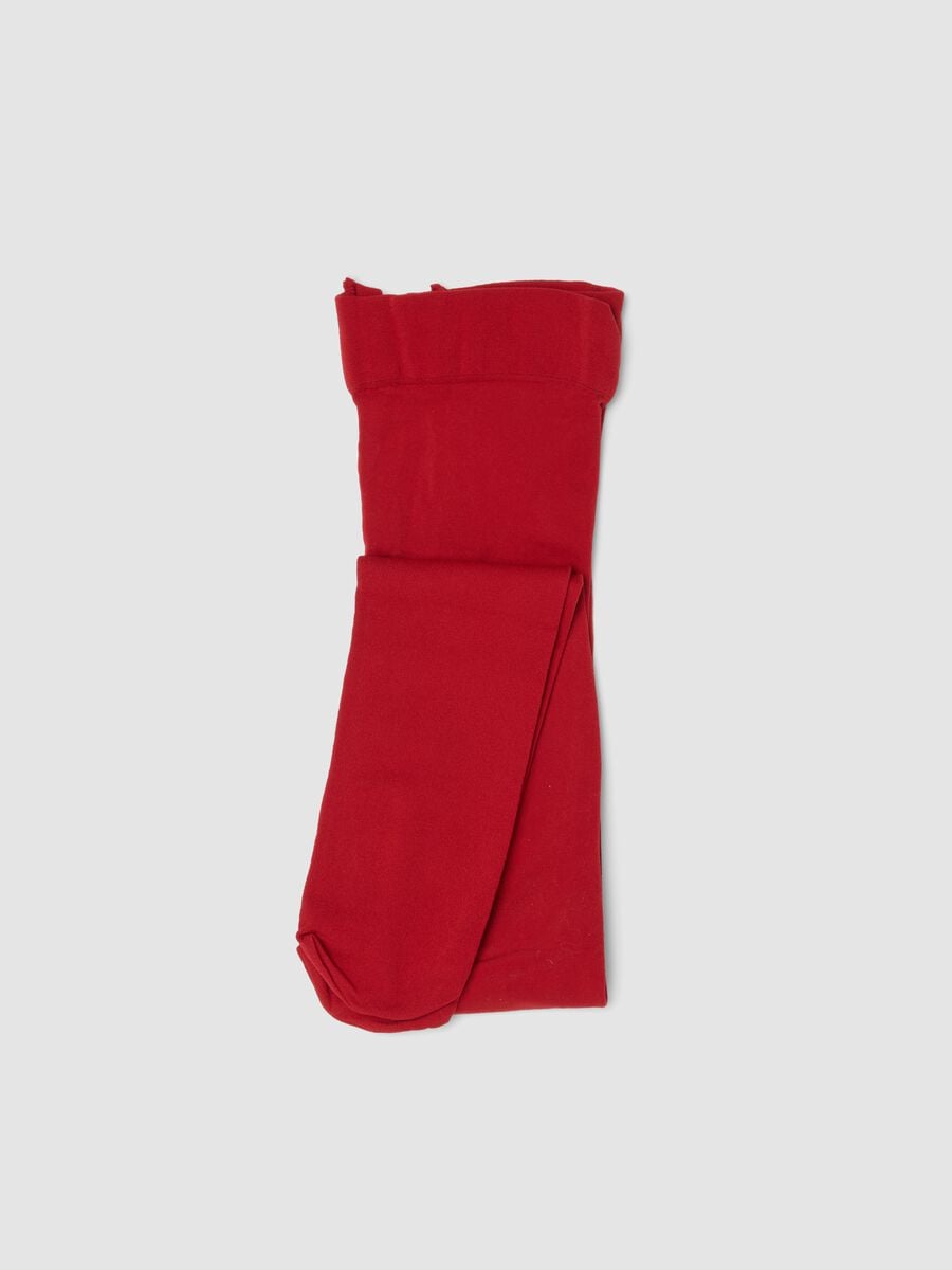 Collant rosso in tessuto elasticizzato_0