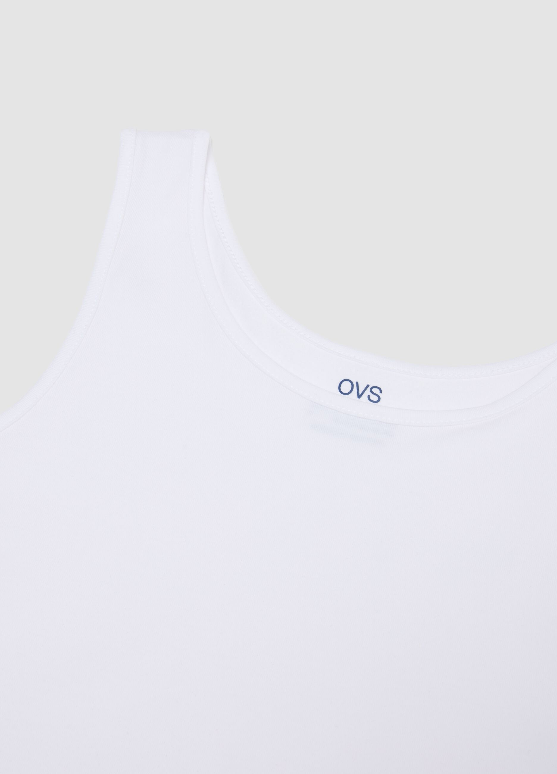 2-pack of black and white organic cotton jersey vests for girls