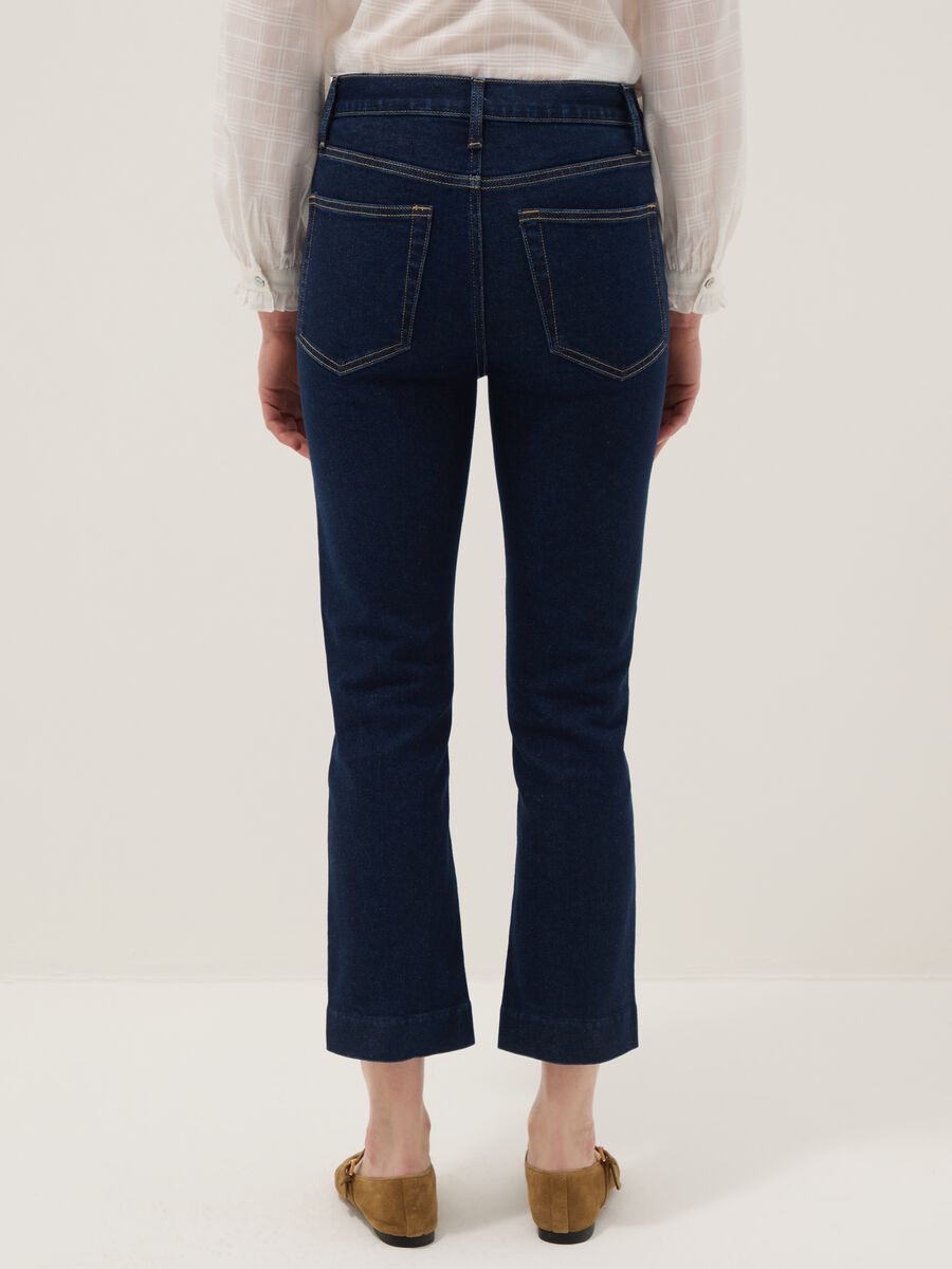Jeans bootcut in cotone denim elasticizzato blu_2
