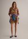 Multicolour pure cotton shorts with openwork embroidery, regular fit_0