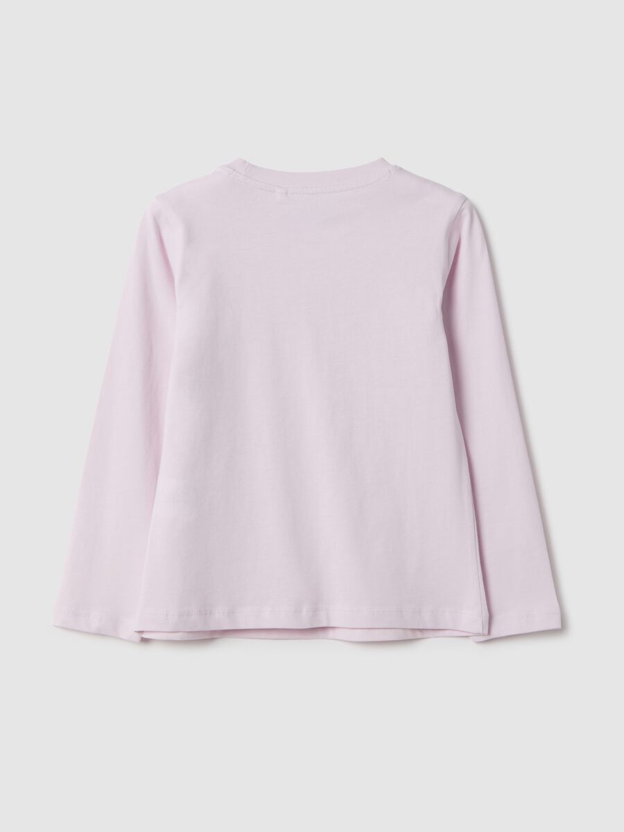 Purple pure cotton t-shirt with bows for girls_1