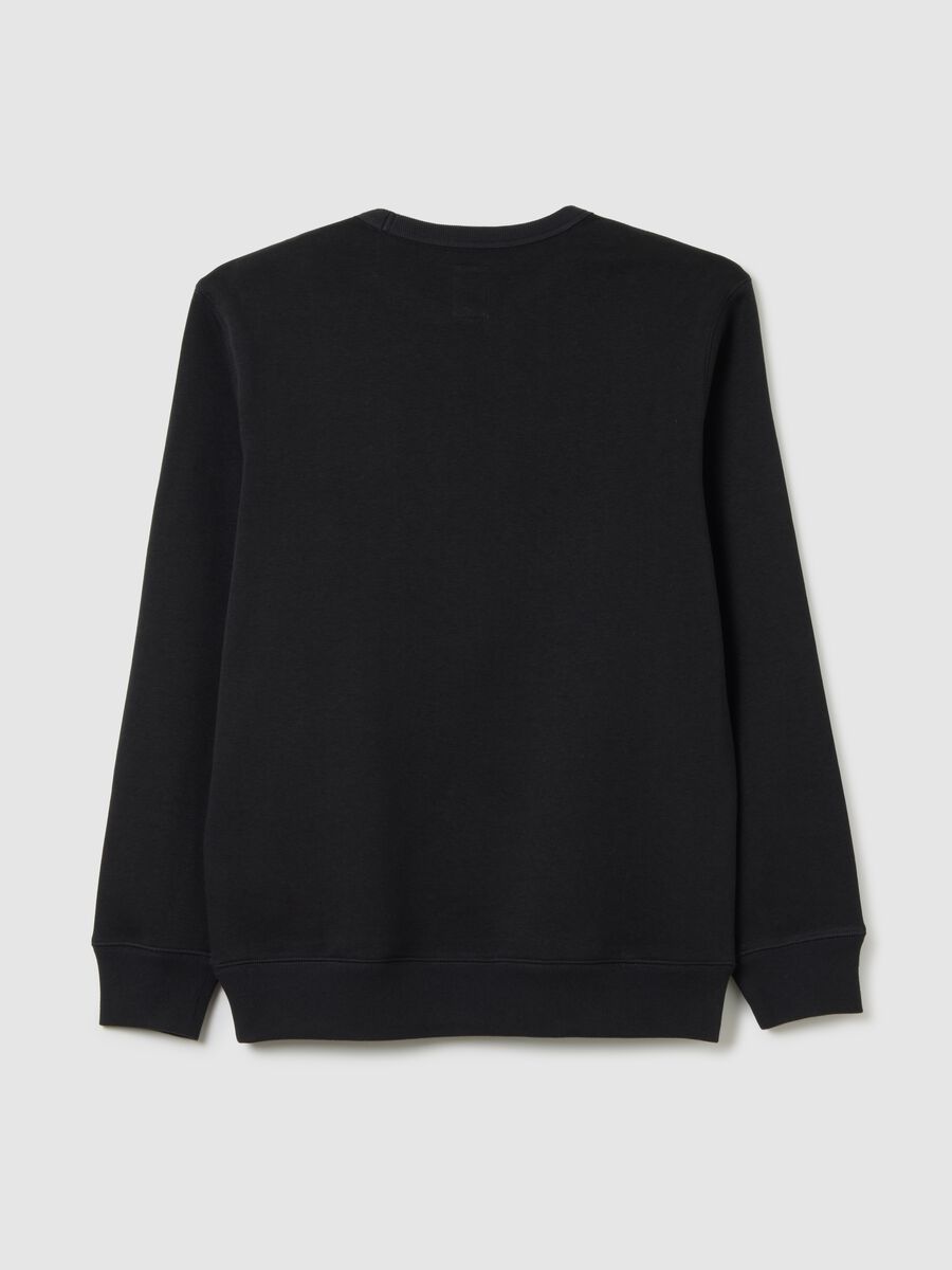 Round-neck sweatshirt with logo patch and embroidery_2