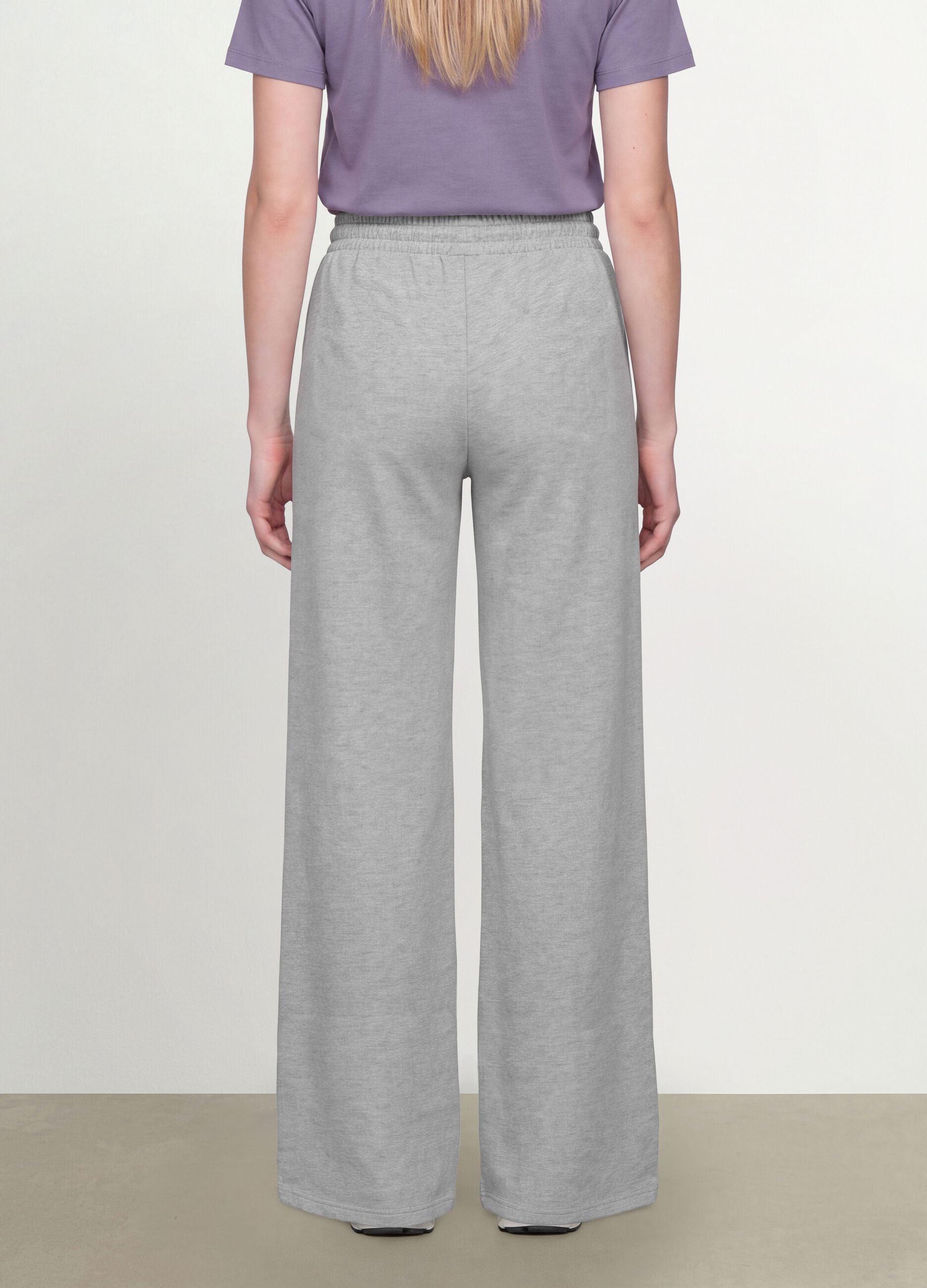 Grey baggy-fit pure cotton jogger trousers