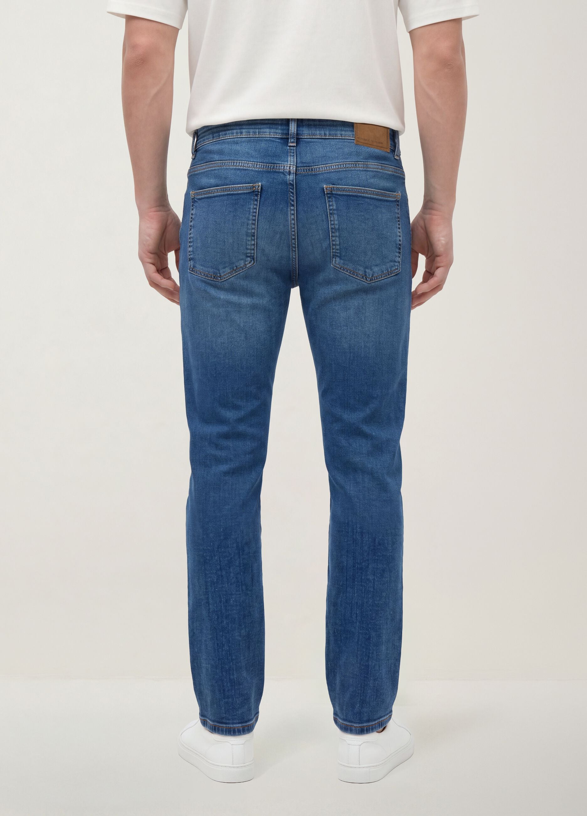 Blue skinny-fit stretch cotton denim jeans