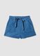 Light blue pure cotton denim shorts with elasticated waist, regular fit_4