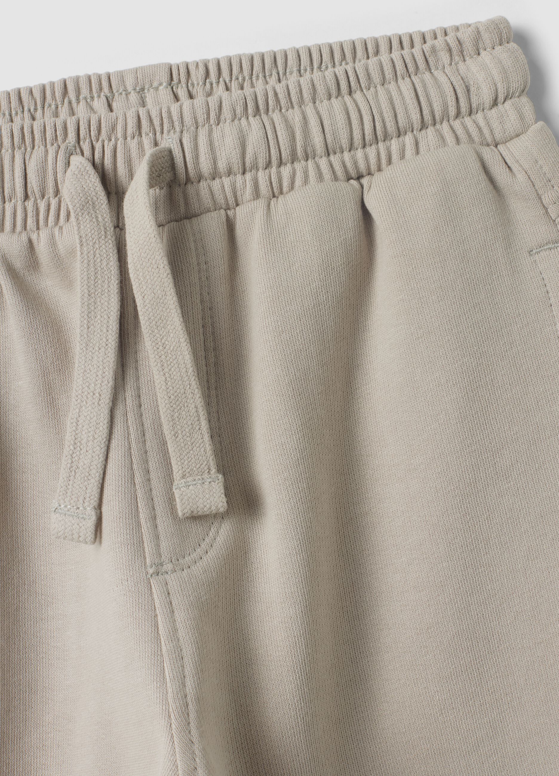 Grey jogger trousers in pure organic cotton for baby boy