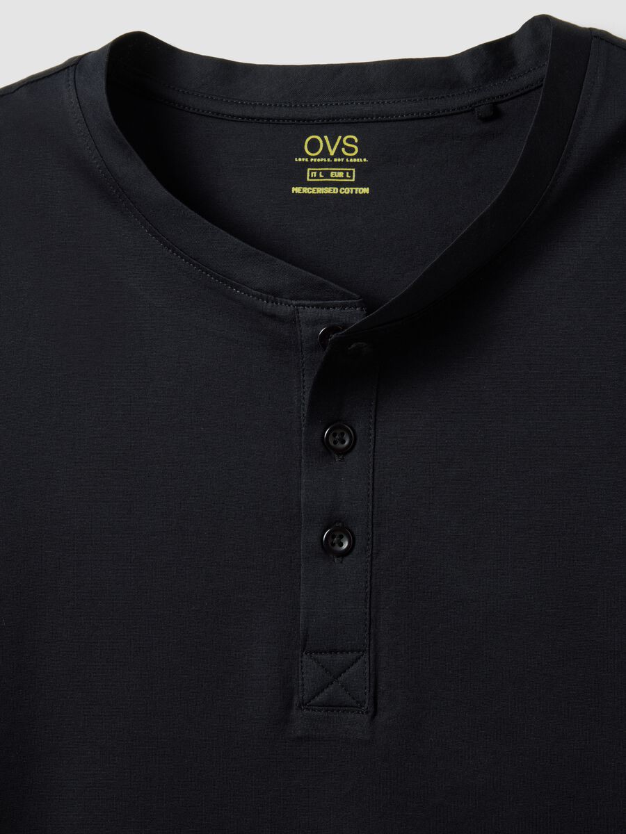 Black mercerised pure cotton regular-fit T-shirt_5