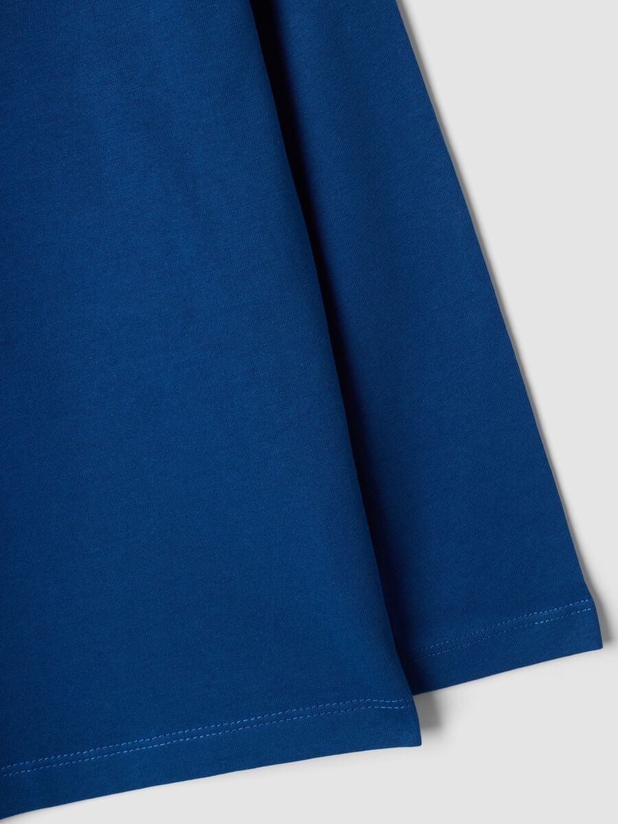 T-shirt blu in puro cotone organico a girocollo per bambino regular fit_3