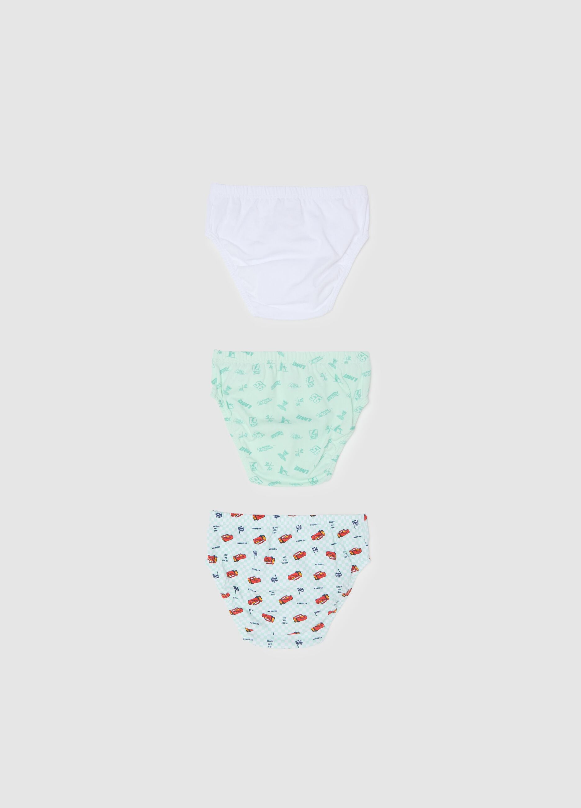 Tripack of children's multicolour cotton briefs with Cars prints