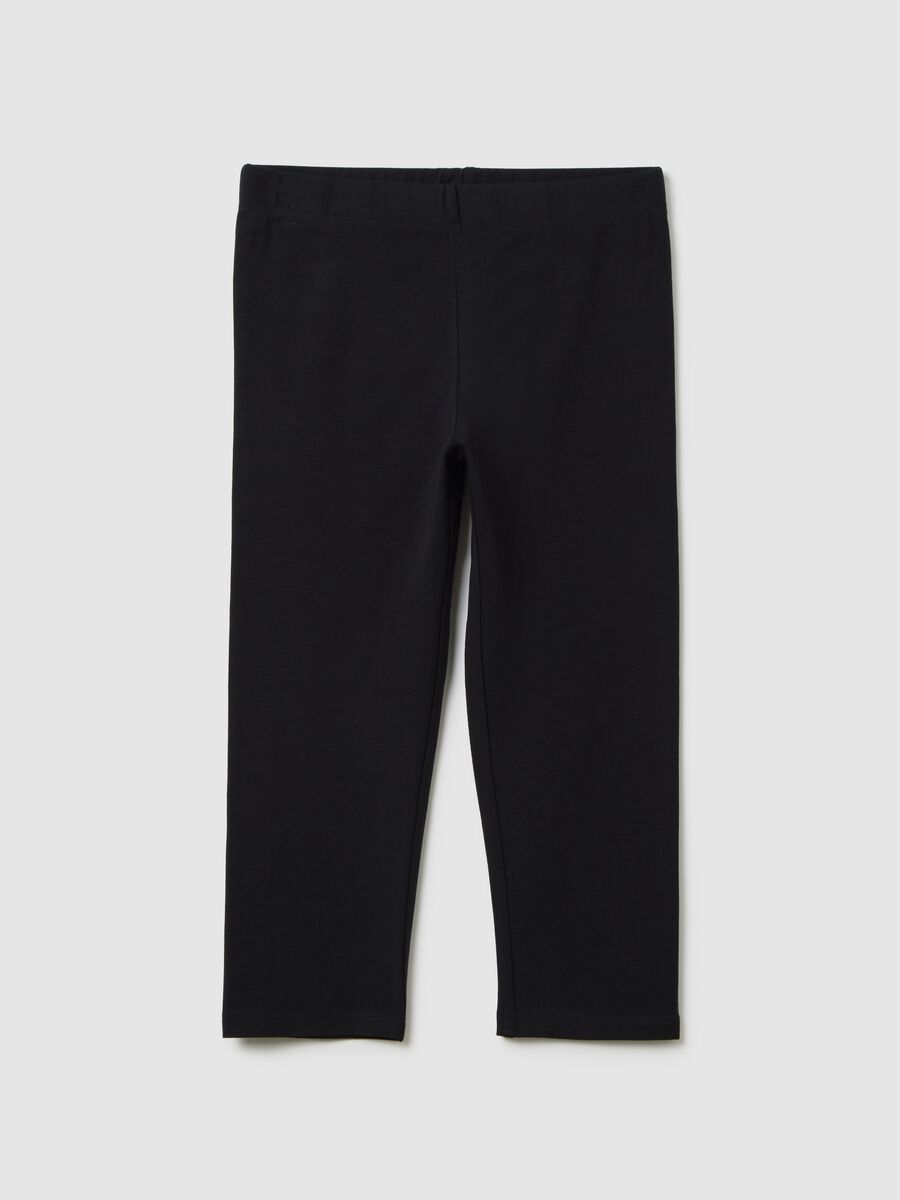 Girls&rsquo; black skinny- leggings in stretch cotton_3