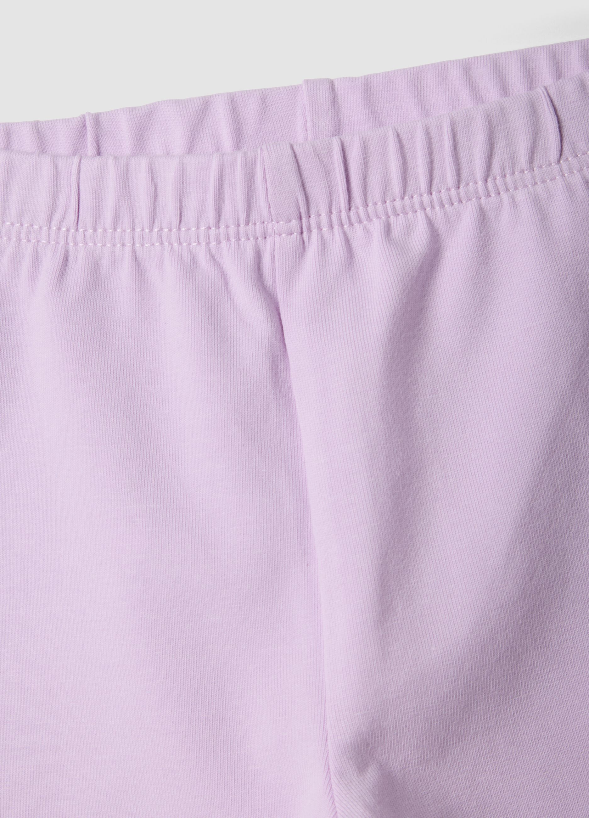 Pink slim-fit stretch organic cotton leggings for baby girls