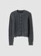 Grey wool-blend cable-knit cardigan_0