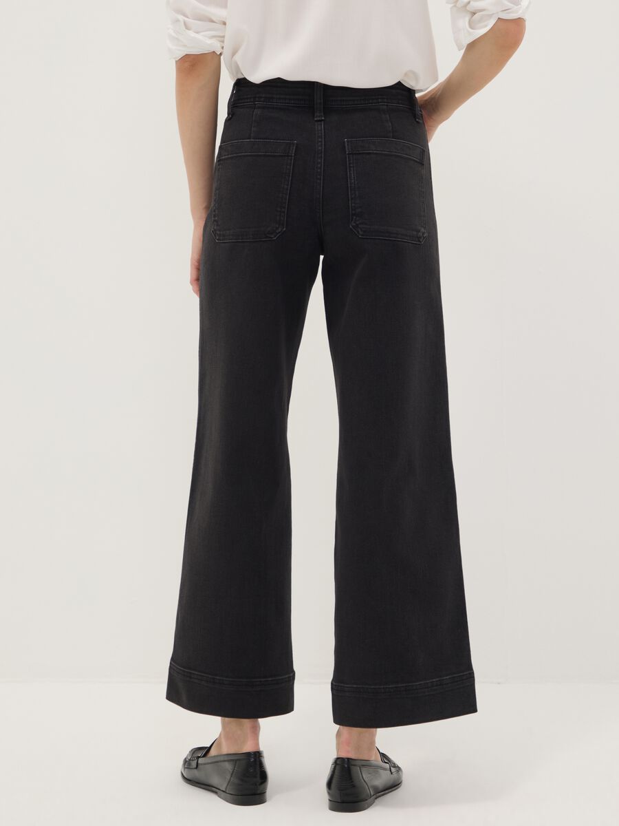 Black wide-leg jeans in stretch cotton_2