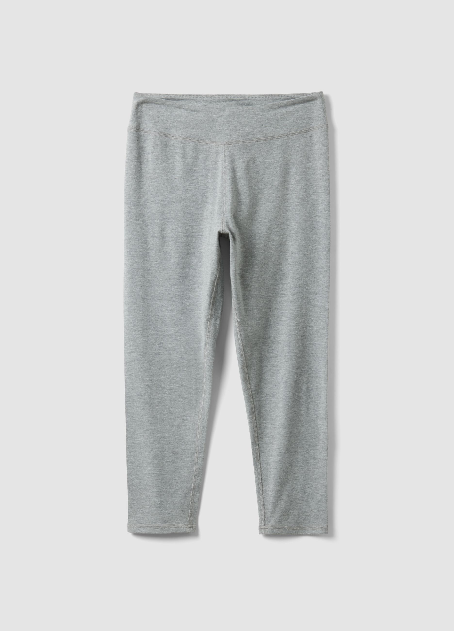 Skinny-fit grey stretch cotton leggings
