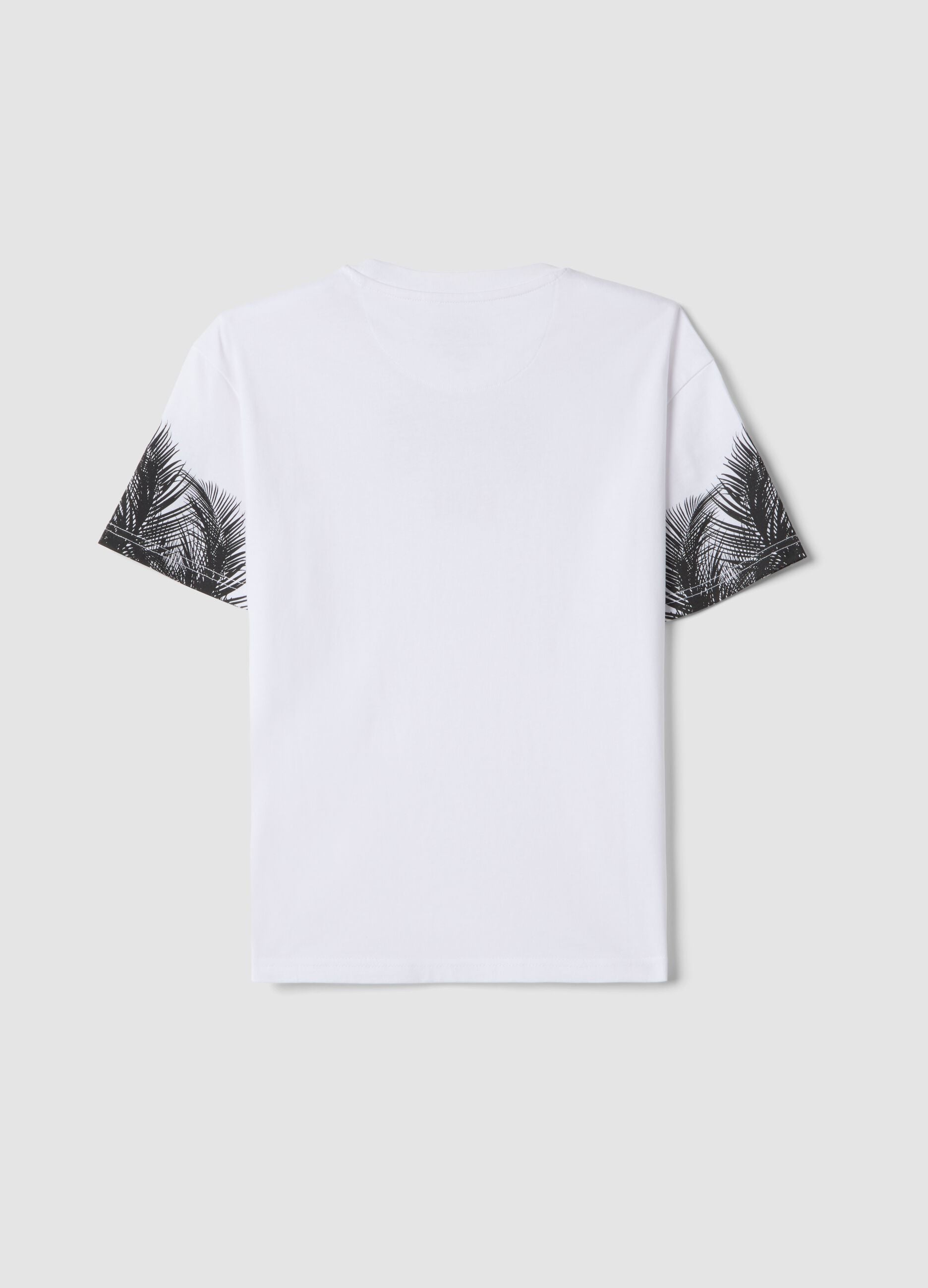 T-shirt in puro cotone bianca da bambino oversize fit con stampe