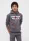 Grey cotton-blend hooded sweatshirt with Chicago Bulls print for boys_1