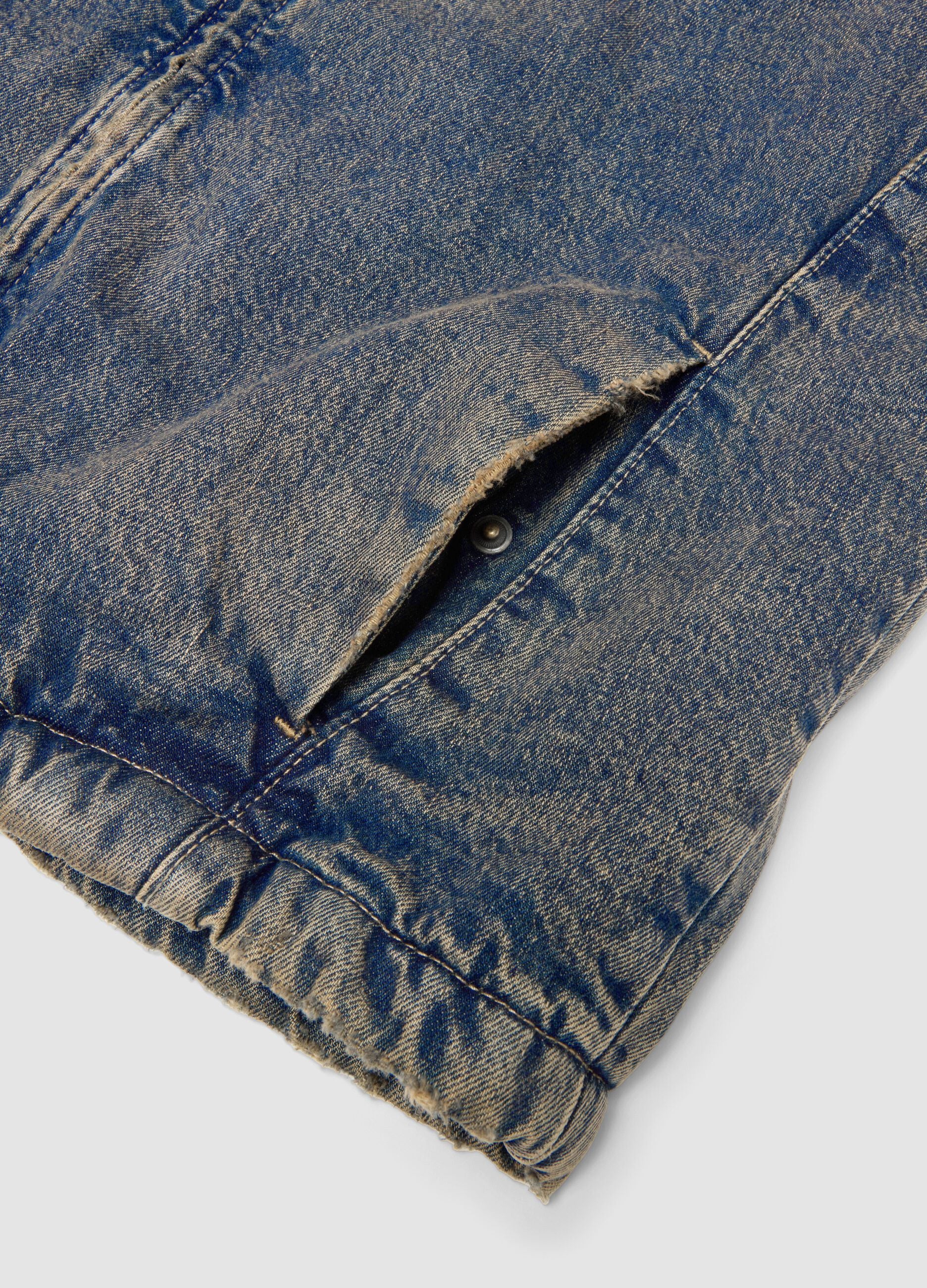 Vintage Dark Blue Padded Denim Jacket