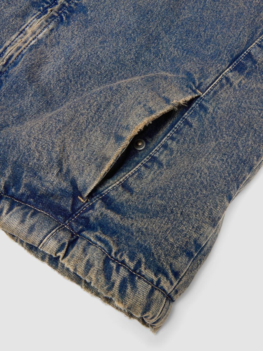 Vintage Dark Blue Padded Denim Jacket_6