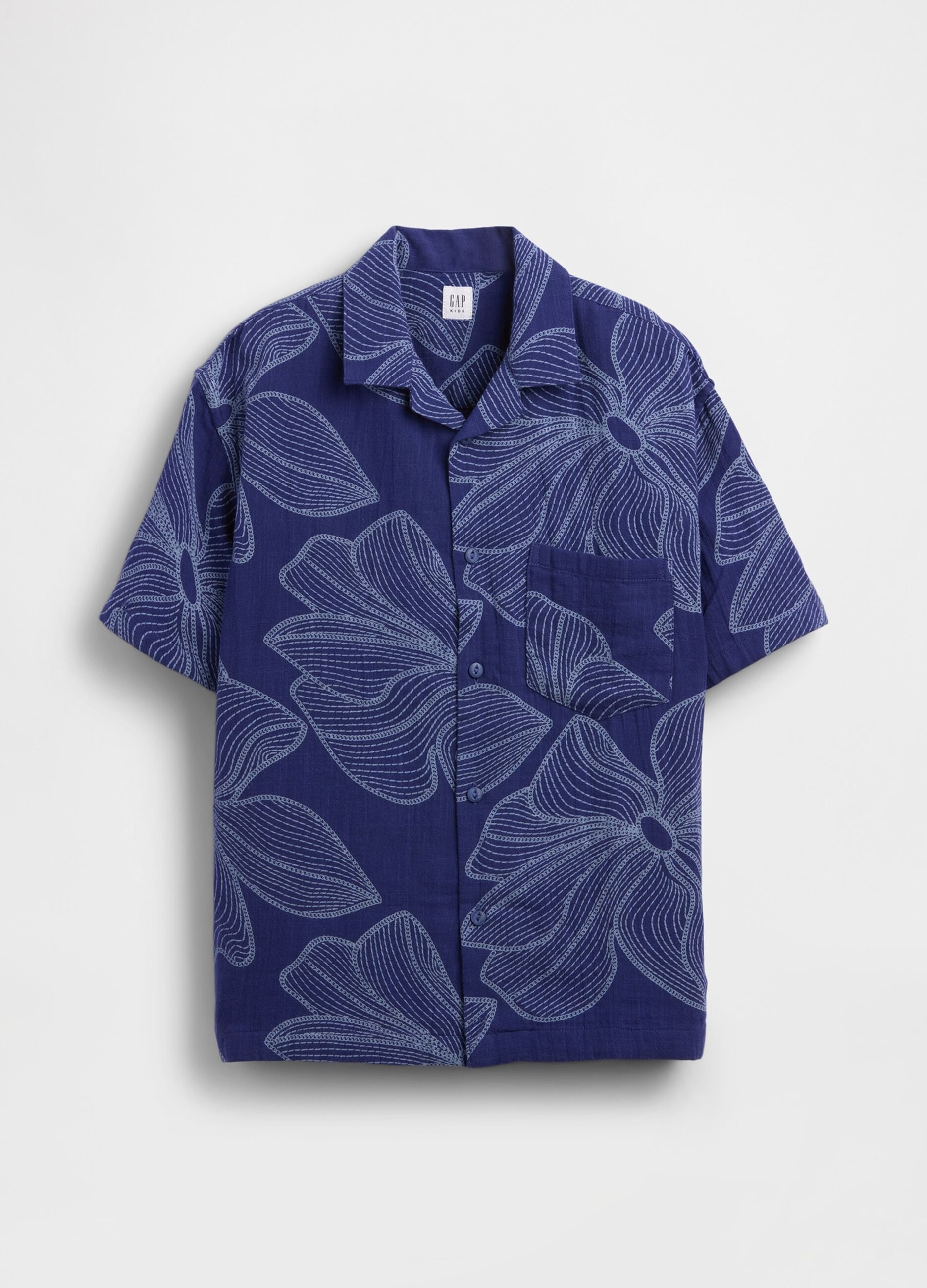 Camicia a maniche corte in puro cotone
