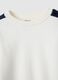 White pure cotton jumper with blue stripes, oversized fit for children_2