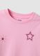 Pink pure organic cotton T-shirt with star print for girls_3
