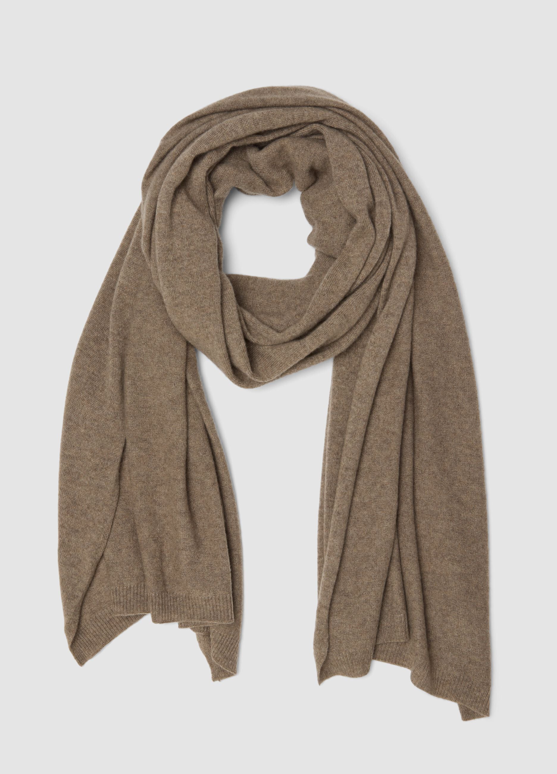Beige pure cashmere scarf