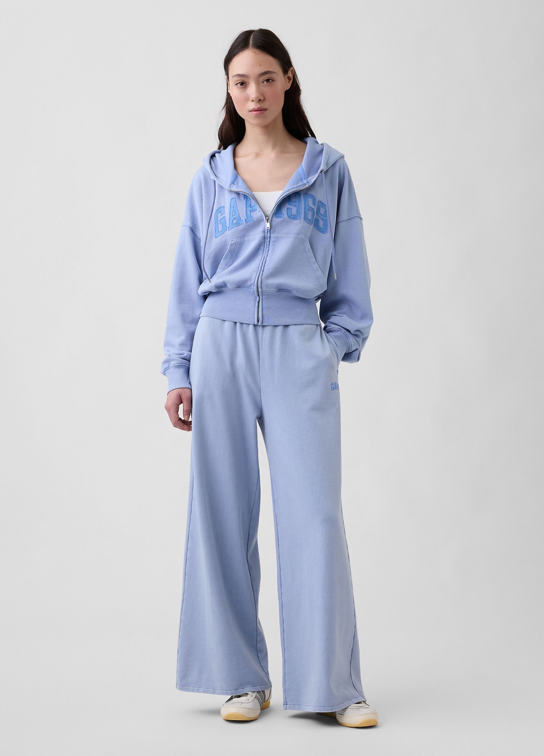 Cotton-blend full-zip hoodie