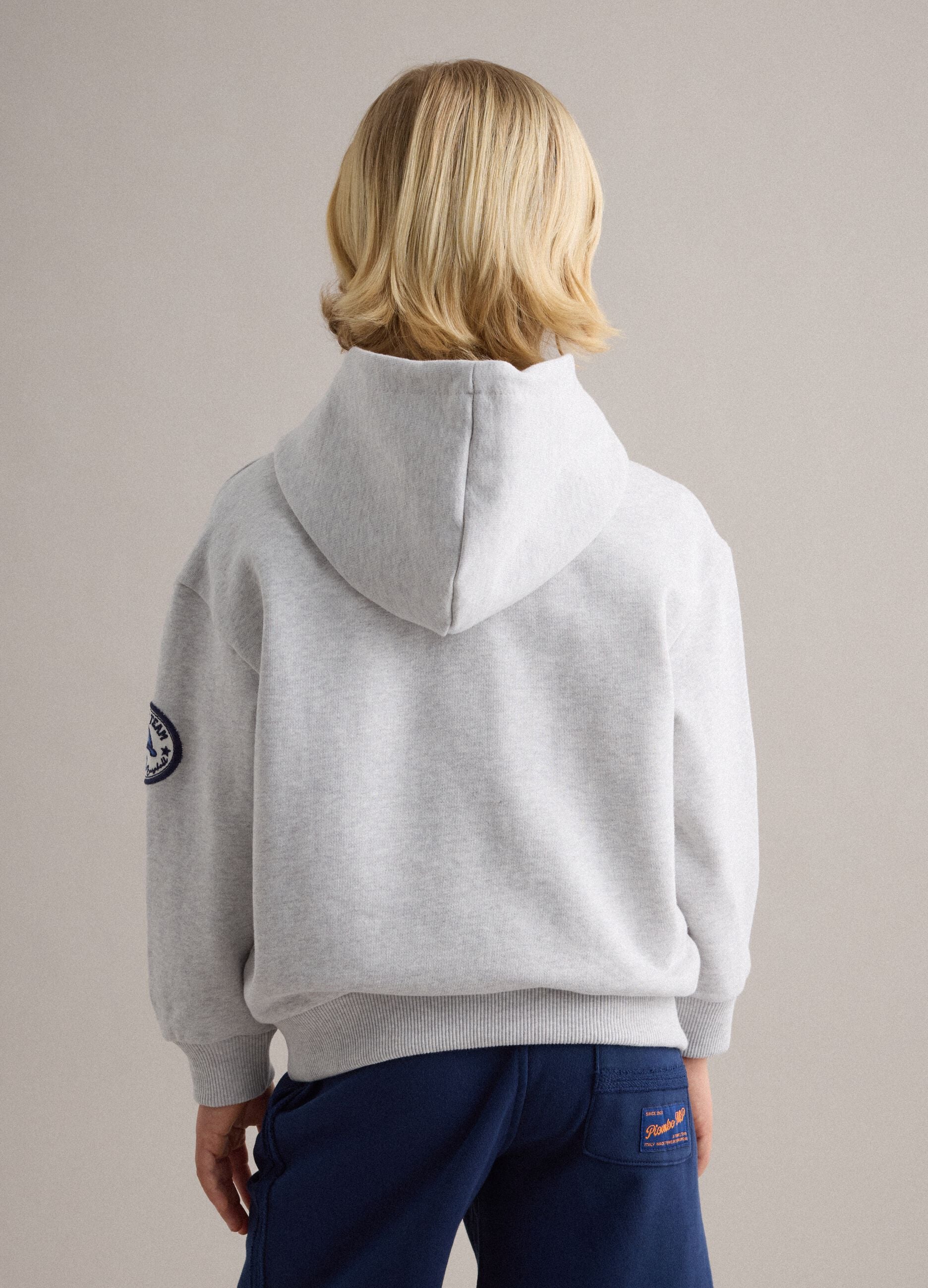 Child's grey regular fit cotton blend sweatshirt with patch