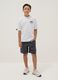 Blue pure cotton shorts with elasticated waist for boys, comfort fit_0