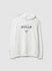 White cotton blend regular fit hoodie with Chicago Bulls logo_4