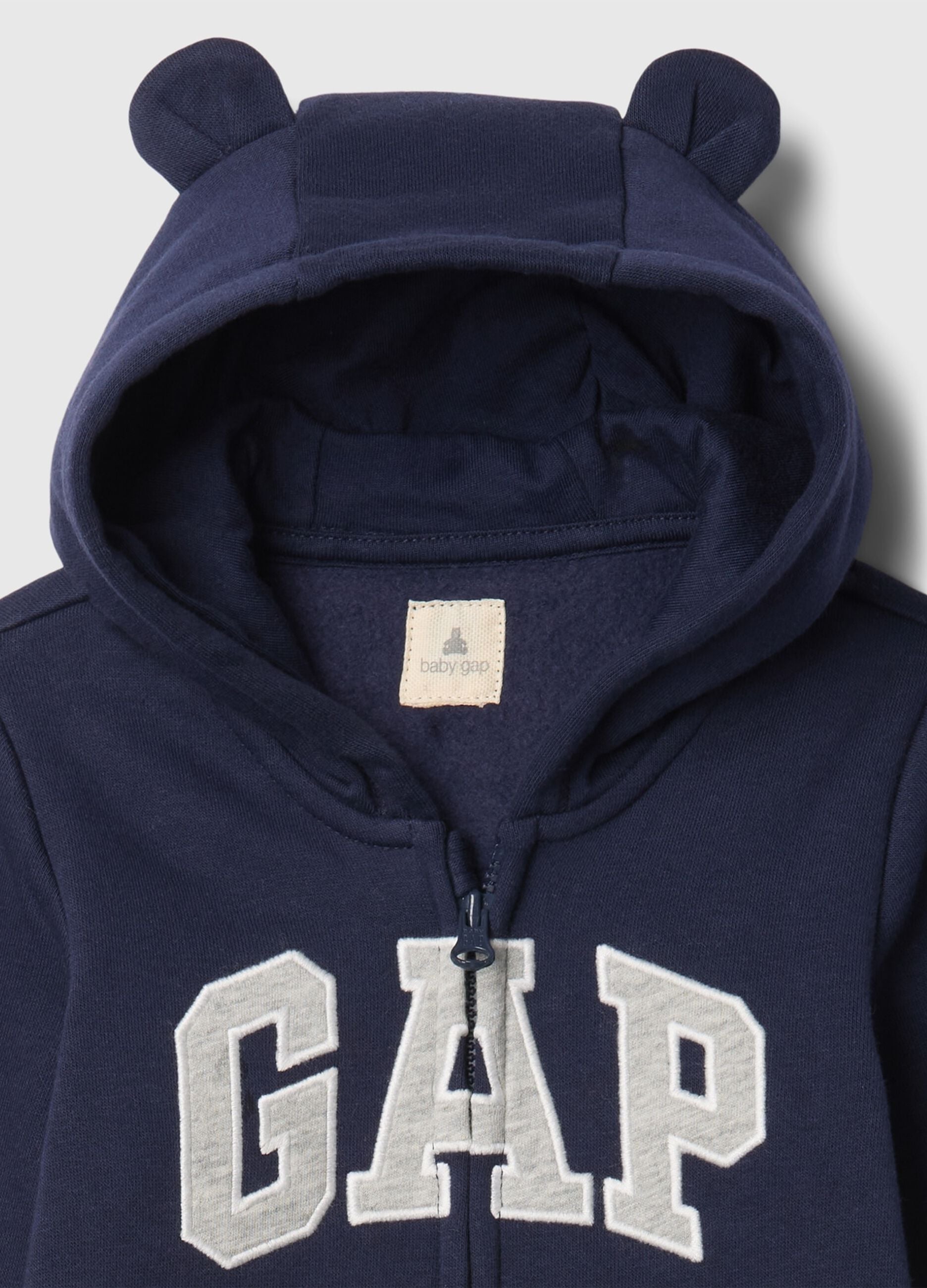 GAP logo hooded cotton-blend sleepsuit