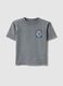 Children's grey pure cotton t-shirt regular fit with patch_0