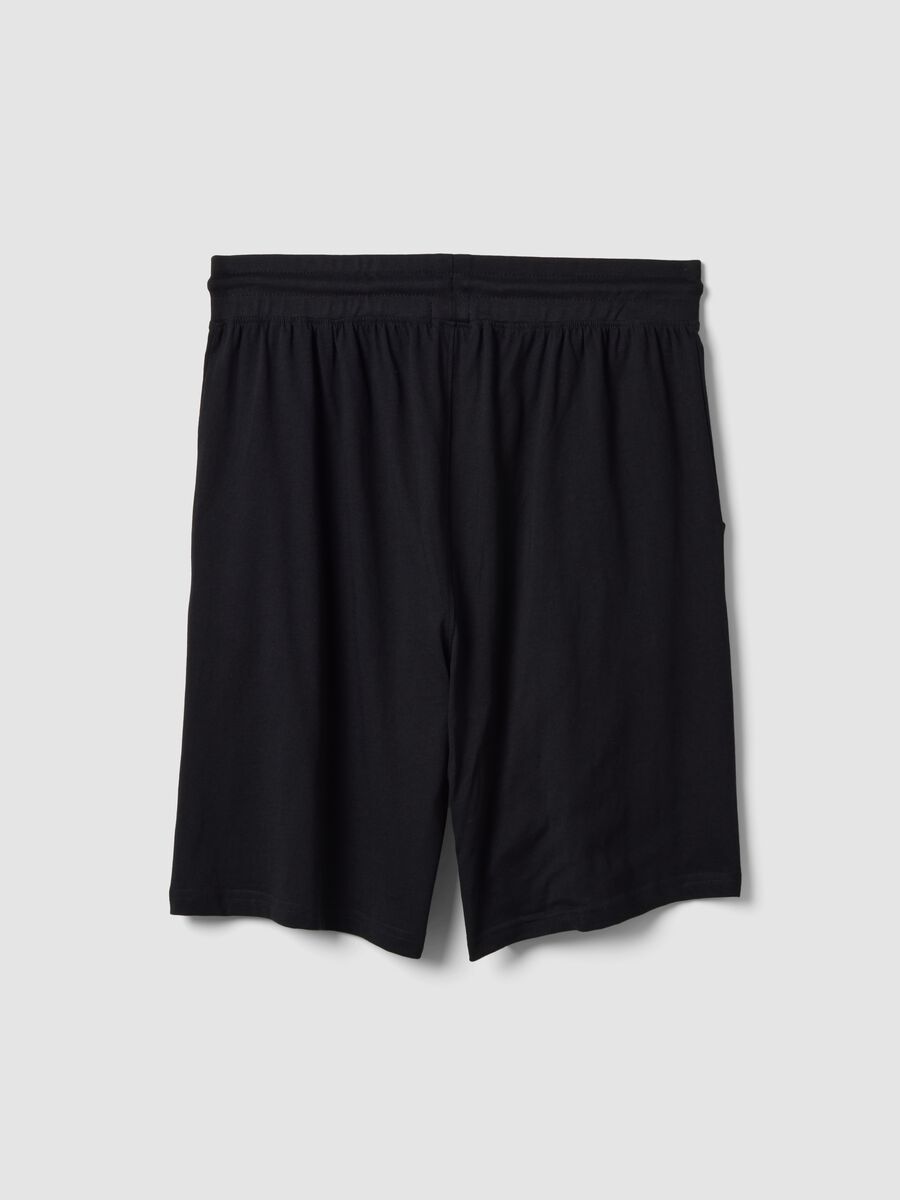 Pantaloncini pigiama neri in cotone organico_6