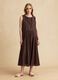 Brown pure cotton midi dress_0