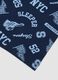 Blue midi boxer briefs in stretch organic cotton with print for boys_3