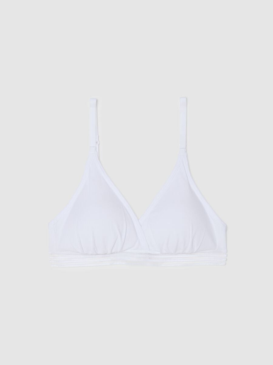 Women's Stretch Cotton White Bra_4