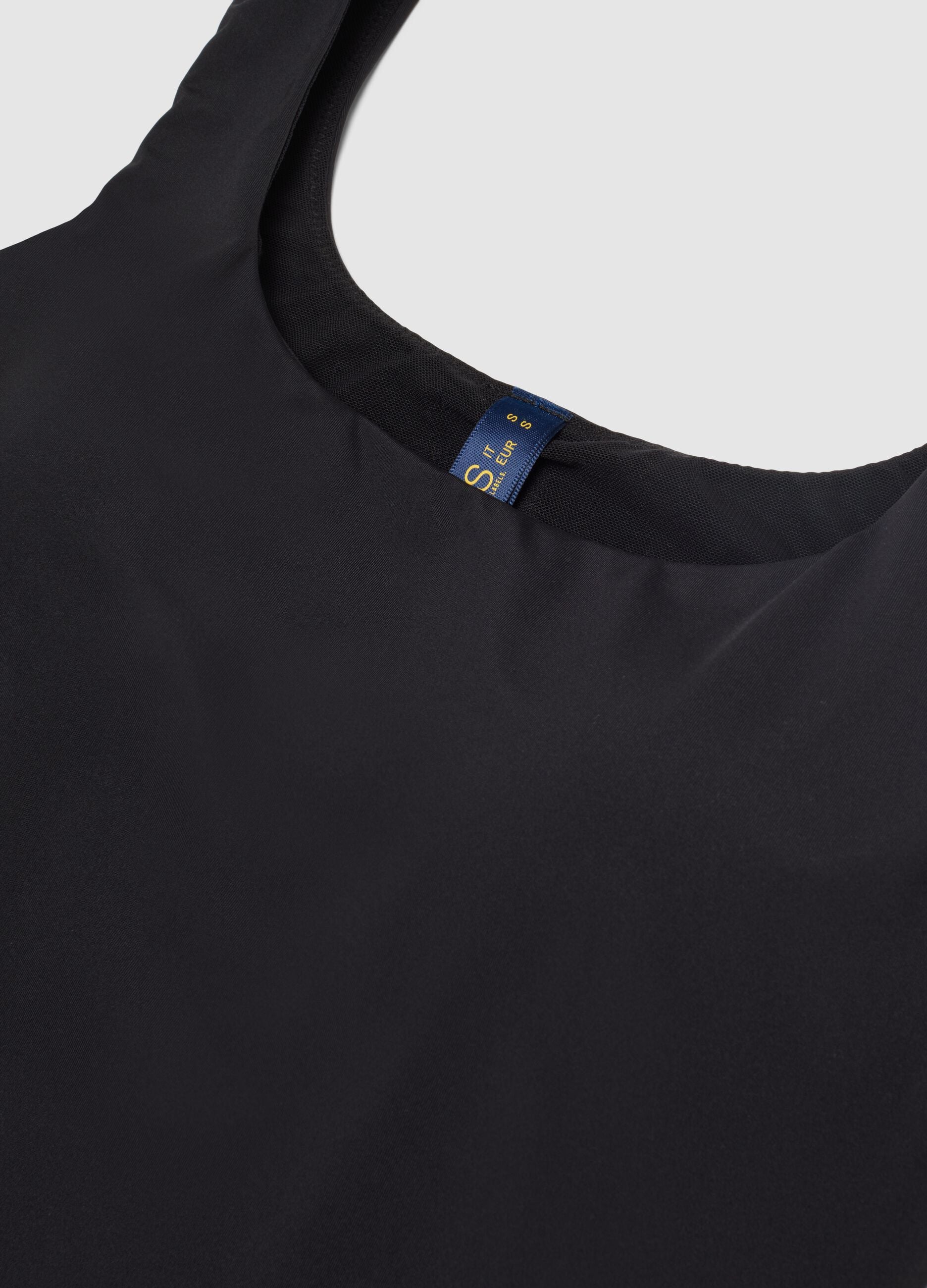 Black regular fit tank top with wide straps