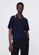 Openwork polo shirt in blue cotton_0