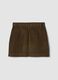Short green ribbed stretch-cotton skirt_6