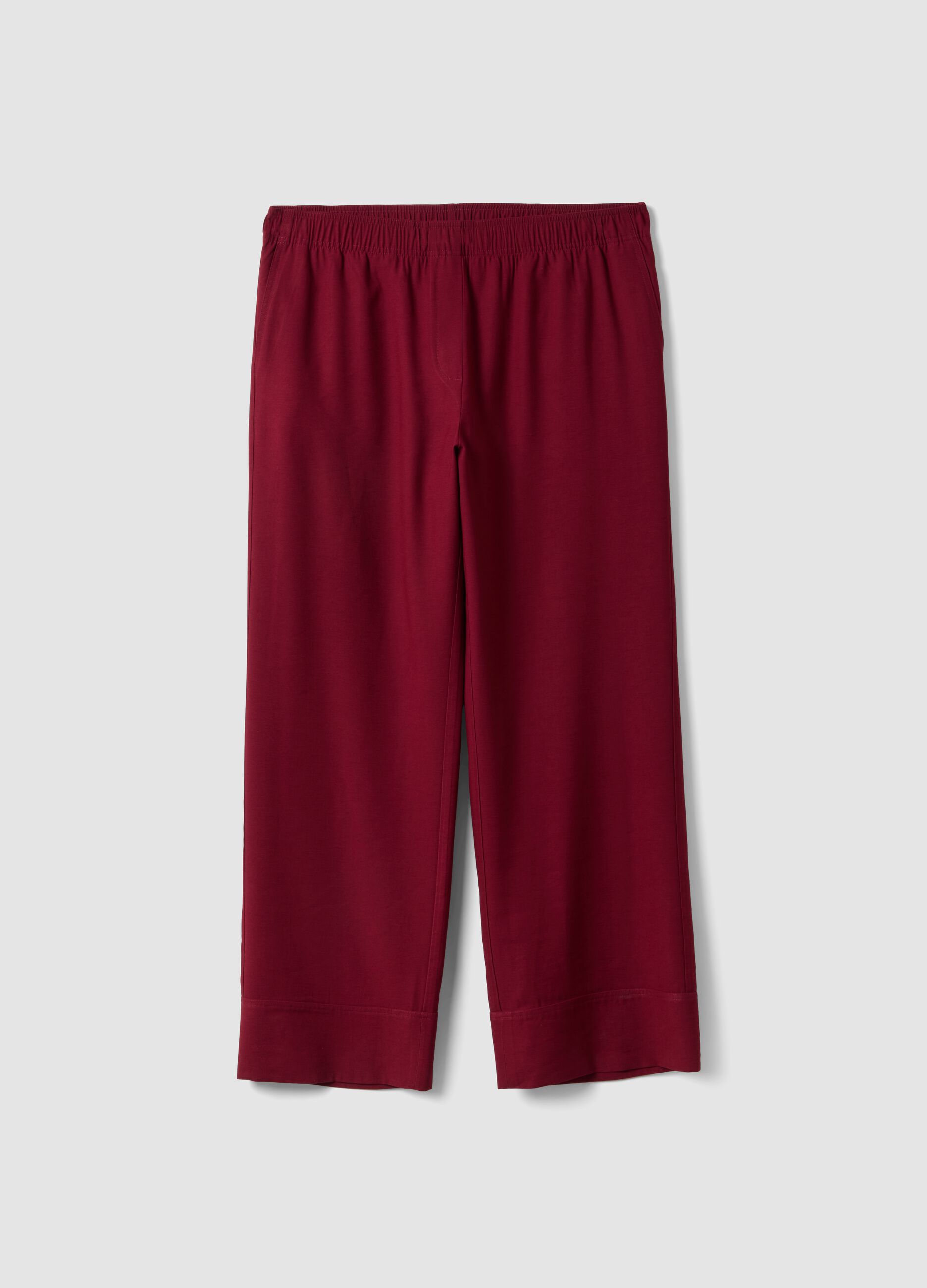 Red wide-leg trousers in viscose blend