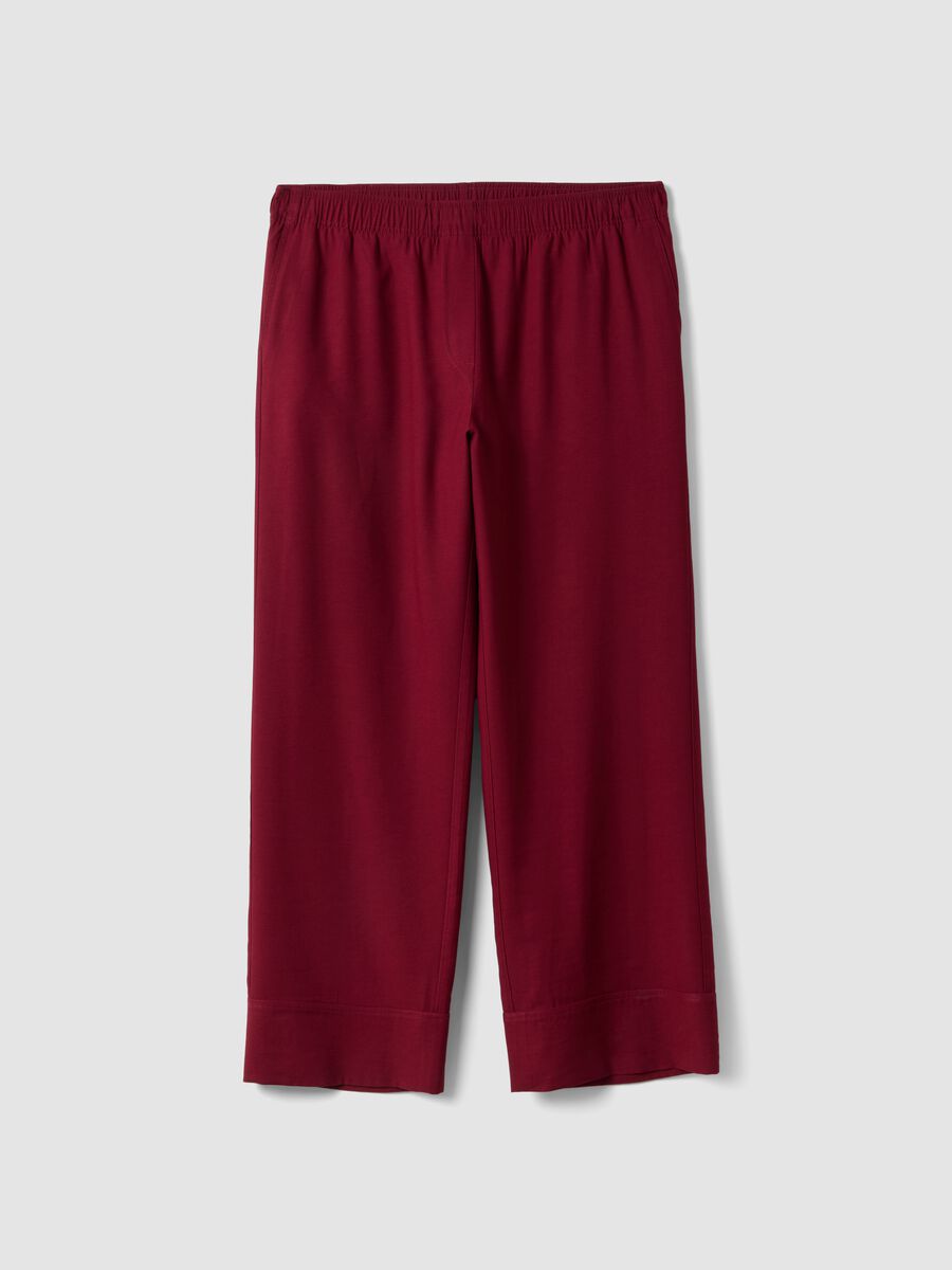Red wide-leg trousers in viscose blend_4