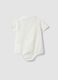 White linen and viscose blend baby bodysuit with mandarin collar_1