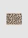 Beige stretch wool scarf with animal print_0
