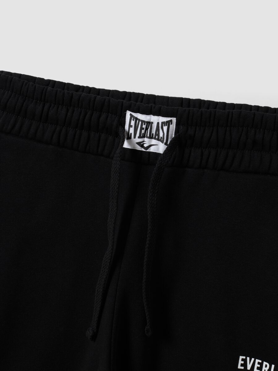 Black cotton-blend joggers with logo_5