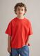 Orange pure cotton oversized fit kids' T-shirt_0